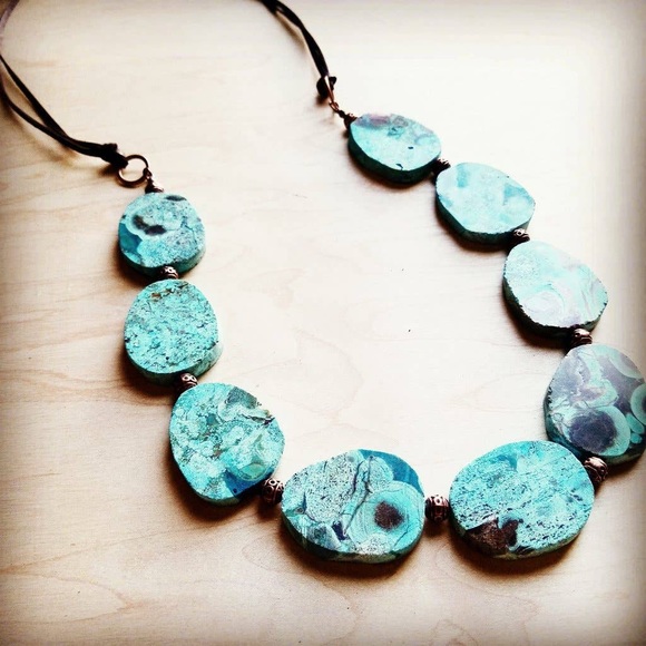 Genuine Ocean Agate Slab Necklace - Picture 2 of 5